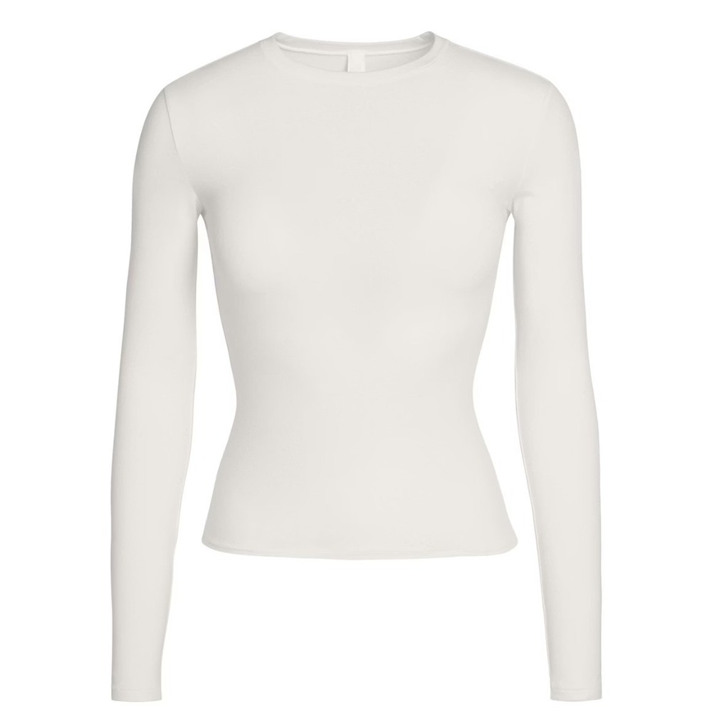 Skims Cotton Jersey Long Sleeve T-Shirt AP-TSH-0647 Marble Small